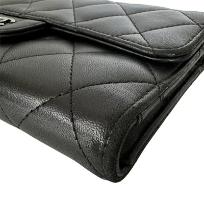 Pre-owned Chanel Black Long Bill Wallet (bi-fold) ()