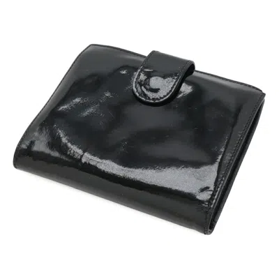 Pre-owned Chanel Black Patent Leather Wallet (bi-fold) ()