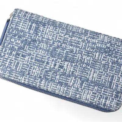 Pre-owned Chanel Blue Tweed Wallet (bi-fold) ()