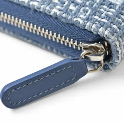 Pre-owned Chanel Blue Tweed Wallet (bi-fold) ()