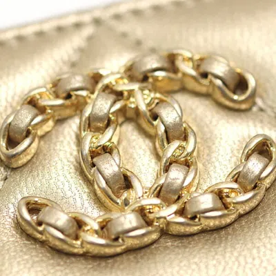 Pre-owned Chanel Gold Leather Wallet (bi-fold) ()