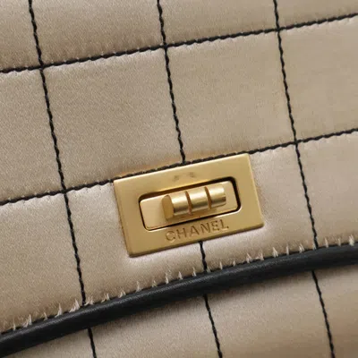 Pre-owned Chanel Matelasse Black Champagne Gold Satin Patent Leather Shoulder Bag ()