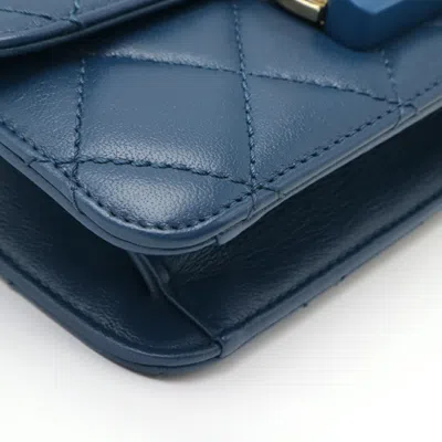 Pre-owned Chanel Matelasse Blue Leather Shoulder Bag ()