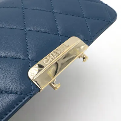 Pre-owned Chanel Matelasse Blue Leather Shoulder Bag ()