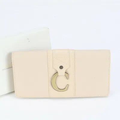 Pre-owned Chloé Beige Leather Long Wallet (bi-fold) () In Sand