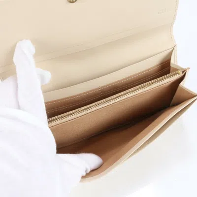 Pre-owned Chloé Beige Leather Long Wallet (bi-fold) () In Sand