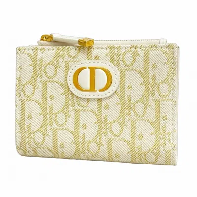 Pre-owned Dior Christian  White Canvas Wallet (bi-fold) ()