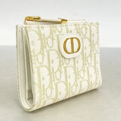 Pre-owned Dior Christian  White Canvas Wallet (bi-fold) ()