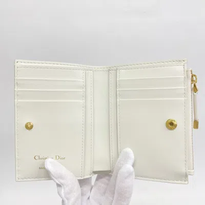 Pre-owned Dior Christian  White Canvas Wallet (bi-fold) ()