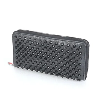 Pre-owned Christian Louboutin Black Leather Long Wallet (bi-fold) ()
