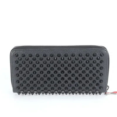 Pre-owned Christian Louboutin Black Leather Long Wallet (bi-fold) ()