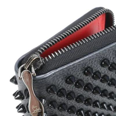 Pre-owned Christian Louboutin Black Leather Long Wallet (bi-fold) ()