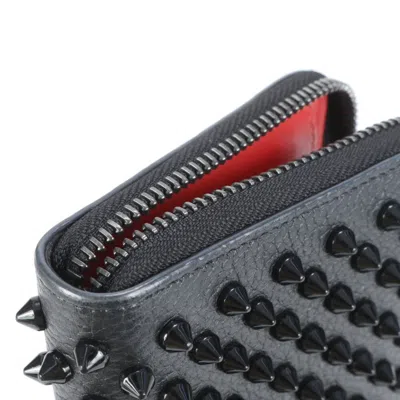 Pre-owned Christian Louboutin Black Leather Long Wallet (bi-fold) ()
