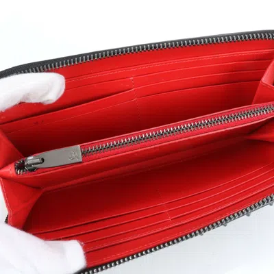 Pre-owned Christian Louboutin Black Leather Long Wallet (bi-fold) ()