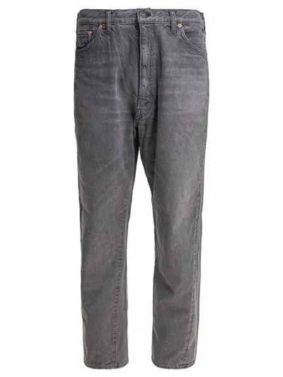 Kaptain Sunshine Washed Grey Denim Jeans In Black