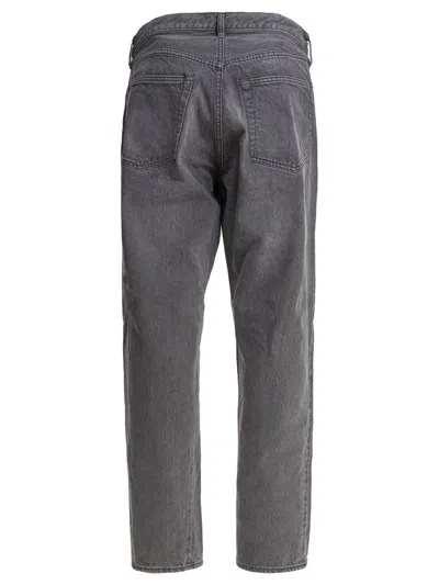 Kaptain Sunshine Washed Grey Denim Jeans In Black
