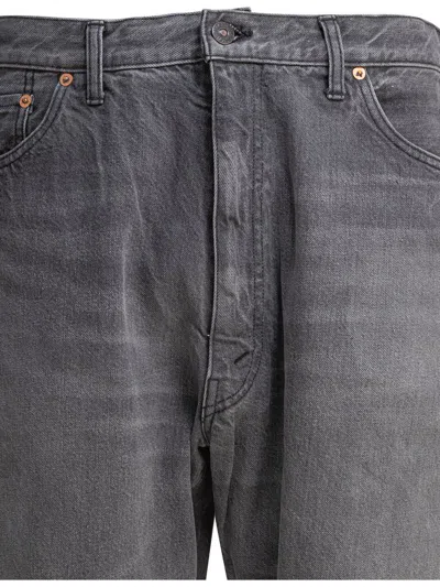 Kaptain Sunshine Washed Grey Denim Jeans In Black