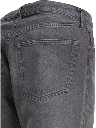 Kaptain Sunshine Washed Grey Denim Jeans In Black