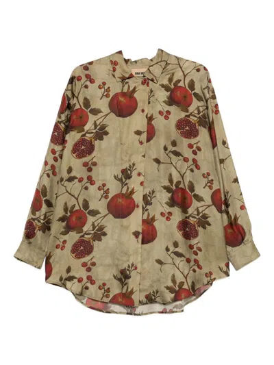 Uma Wang Pomegranate-print Shirt In Neutral