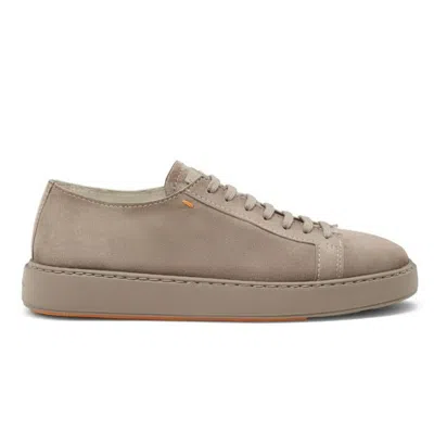 Santoni Suede Sneakers In Brown