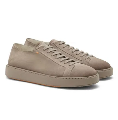 Santoni Suede Sneakers In Brown