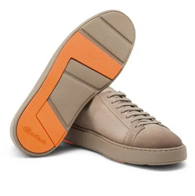 Santoni Suede Sneakers In Brown