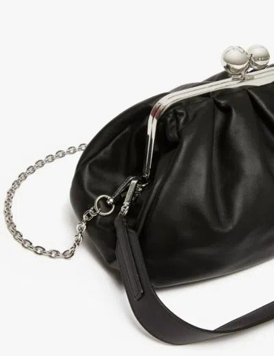 Weekend Max Mara Medium Sheepskin Pasticcino Bag In Black