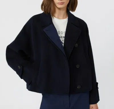 Weekend Max Mara Wool Broadcloth Cropped Coat In Black