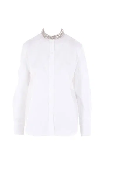 Alexander Mcqueen Shirt With Crystal-embellishment In White