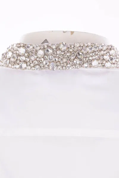 Alexander Mcqueen Shirt With Crystal-embellishment In White