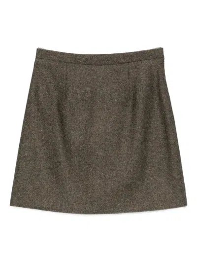 Apc Adriana Tweed Mini Skirt In Gray