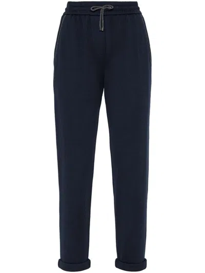 Brunello Cucinelli Cotton And Silk Trousers In Black