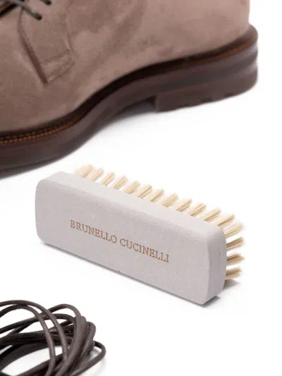 Brunello Cucinelli Men Suede Leather Lace-up Shoes In Multi