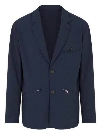 Emporio Armani Single-breasted Blazer Jacket In Blue