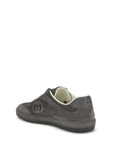 Gucci Mens G74 Tonal Canvas And Suede Sneakers In Gray