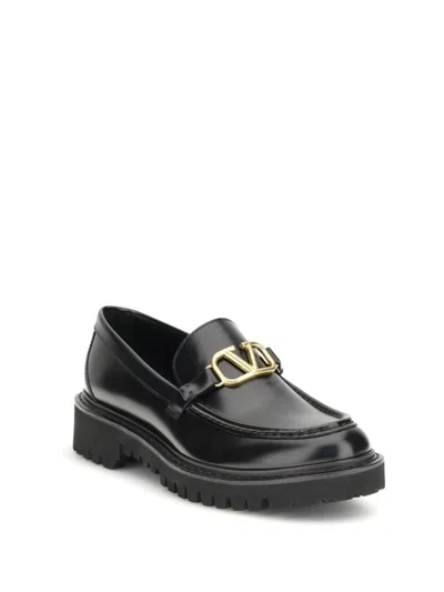 Valentino Garavani Vlogo Signature Loafers In Black