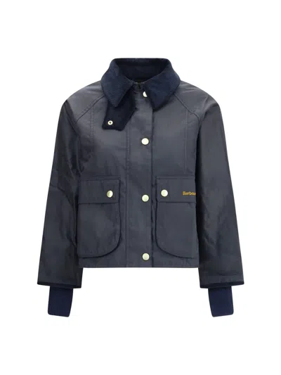 Barbour Corduroy-collar Jacket In Blue