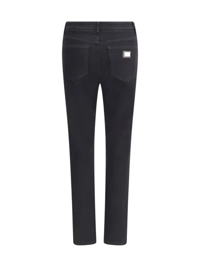 Dolce & Gabbana Slim Fit Stretch Cotton Denim Trousers In Black