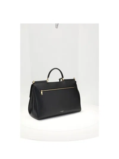 Dolce & Gabbana Black Handbag With Padlock Detail And Adjustable And Removable Shoulder Strap In Black