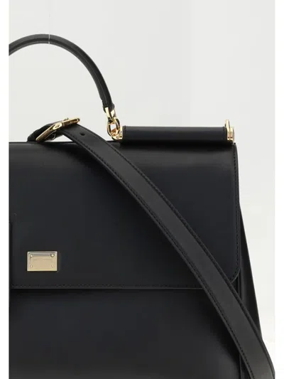 Dolce & Gabbana Black Handbag With Padlock Detail And Adjustable And Removable Shoulder Strap In Black