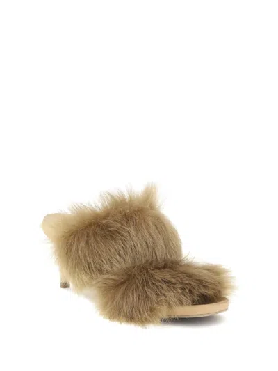 Pedro Garcia 65mm Fur-trimmed Heeled Sandals In Neutral