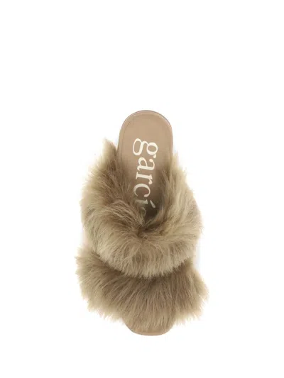 Pedro Garcia 65mm Fur-trimmed Heeled Sandals In Neutral