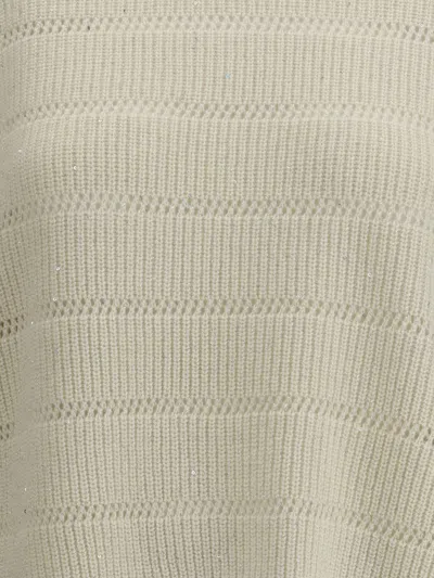 Brunello Cucinelli Dazzling Cashmere And Wool Sweater In Neutral