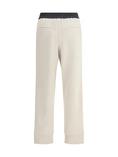 Brunello Cucinelli Smooth Plush Pants In Neutral