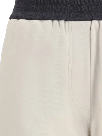 Brunello Cucinelli Smooth Plush Pants In Neutral