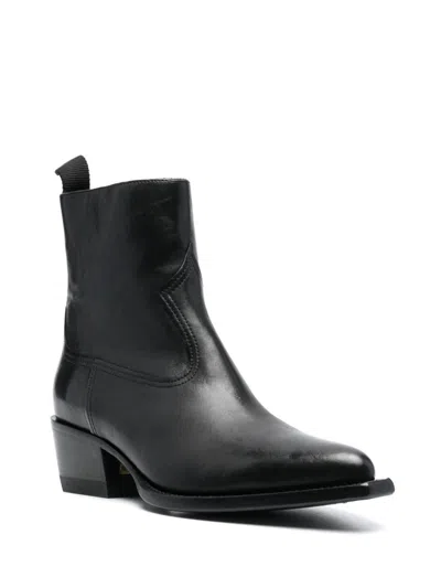 Golden Goose Black Ankle Boots In Black
