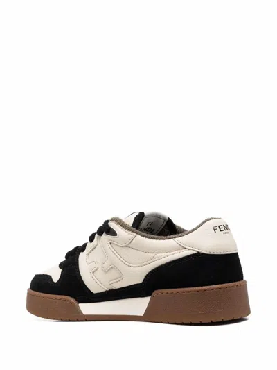 Fendi Men Low Top Sneaker In Calfskin With Logo In Multi