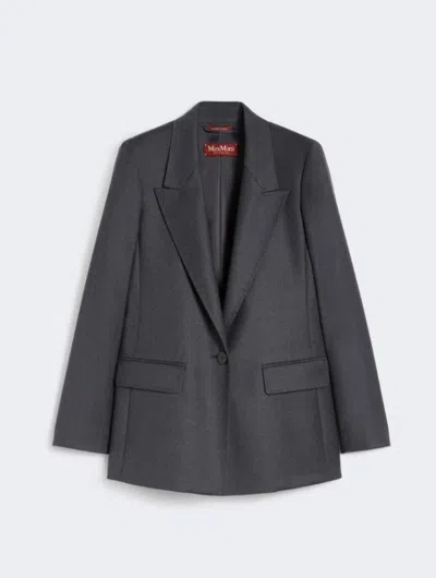 Max Mara Tailored Single-breasted Wool Jacket In Gold