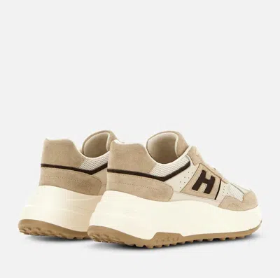 Hogan Suede And Technical Fabric 80s-inspired Sneakers In Nude