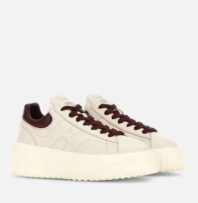 Hogan Low-top Sneakers With Rubber Sole And Platform In Neutral
